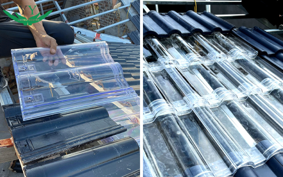 transparent plastic tile