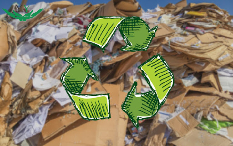 sorting recycled paper